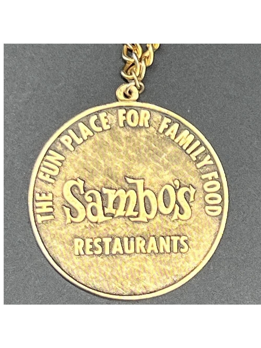 RARE Vintage Sambo’s Restaurants Medallion Necklace Tiger Mascot Promo